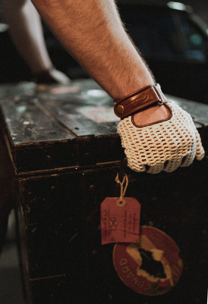 Knit Leather Riding Gloves