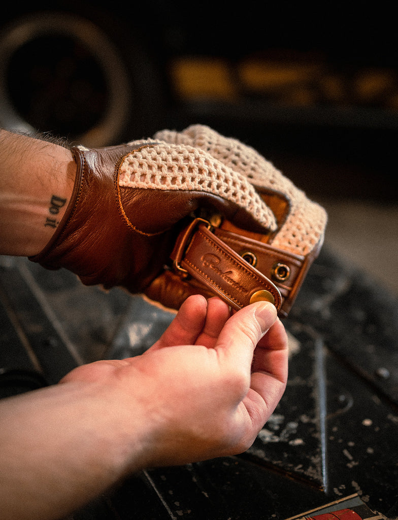 Knit Leather Riding Gloves