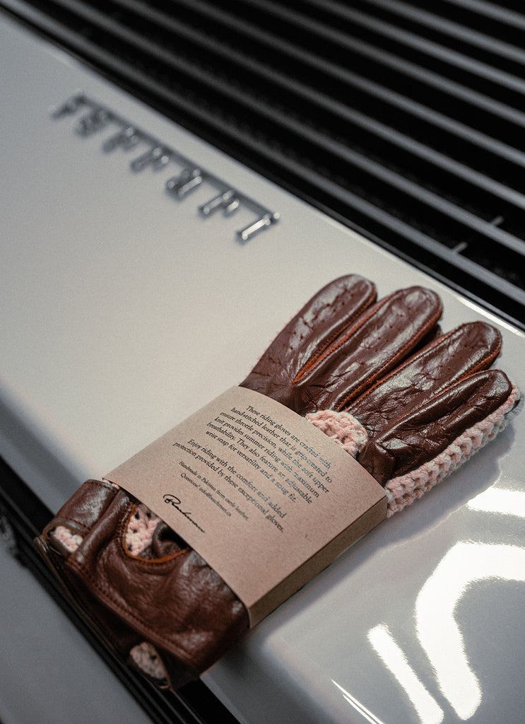 Knit Leather Riding Gloves