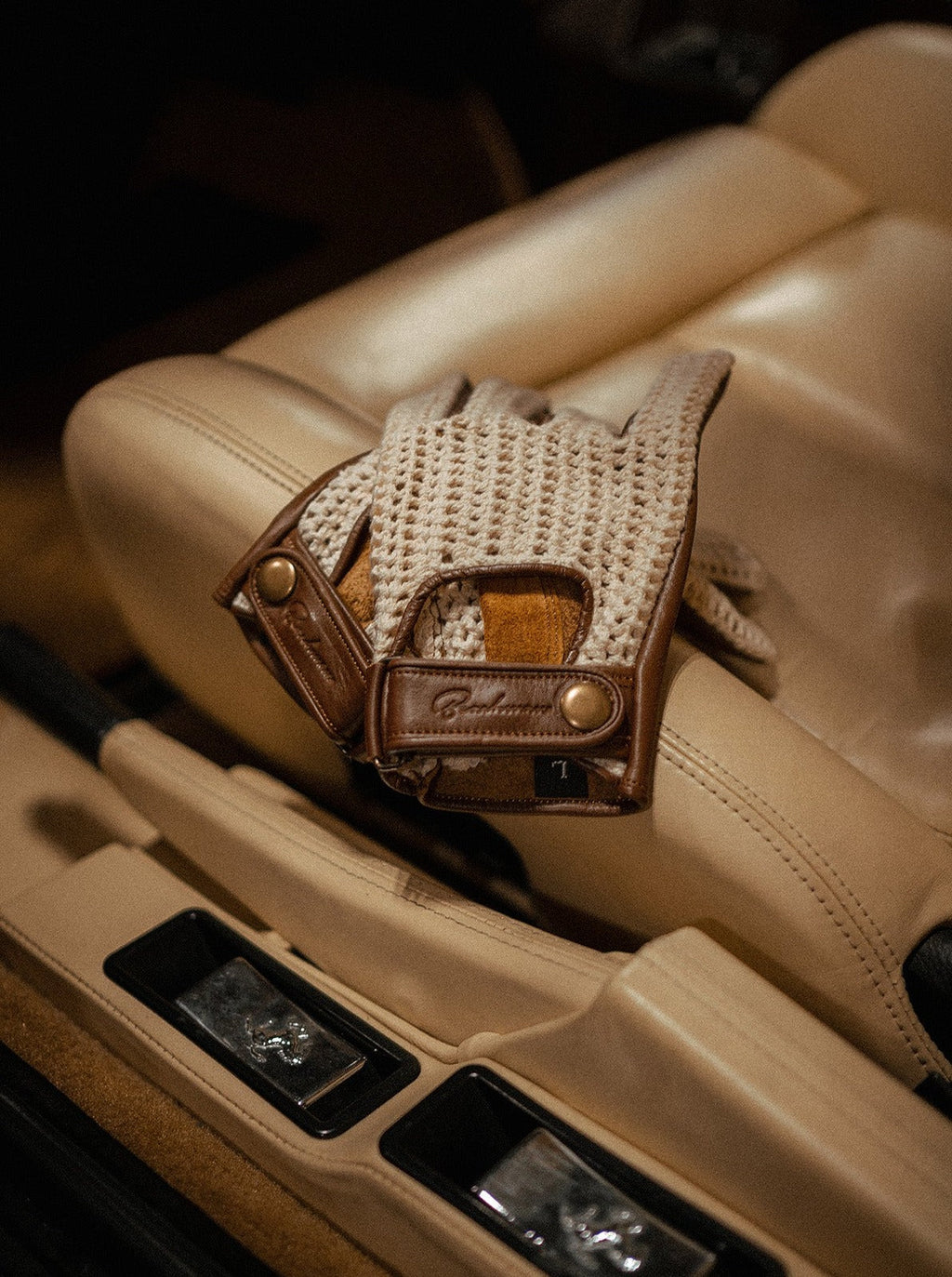 Knit Leather Riding Gloves