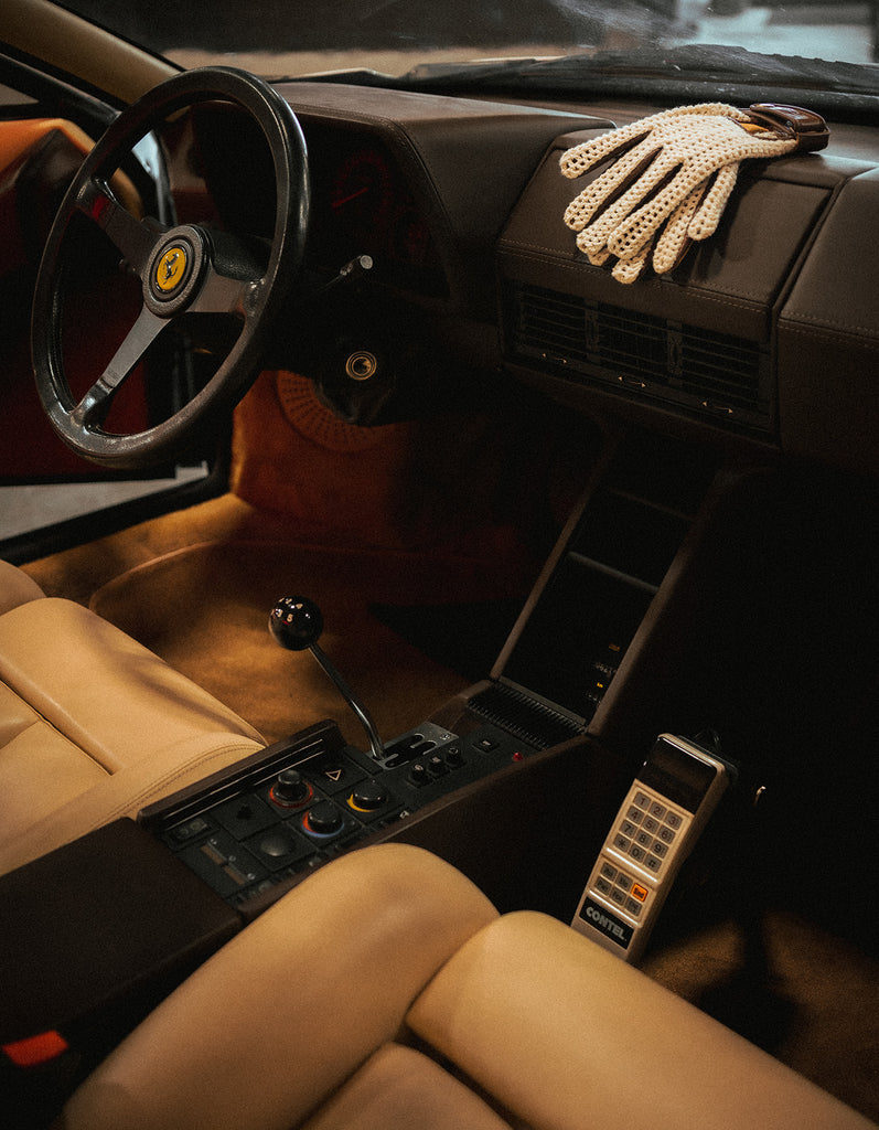 Knit Leather Riding Gloves