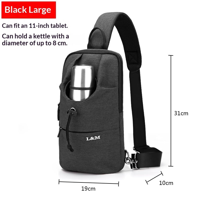 Men's Large Capacity Crossbody Chest Bag - Waterproof Oxford Cloth Cycling Sling Bag by Sarah Express
