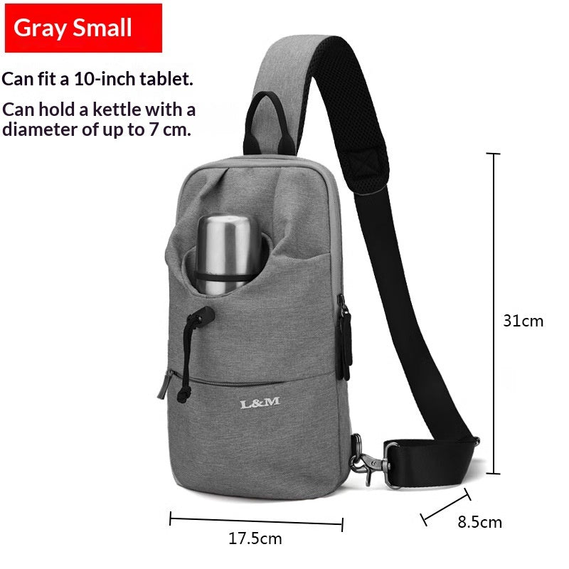 Men's Large Capacity Crossbody Chest Bag - Waterproof Oxford Cloth Cycling Sling Bag by Sarah Express
