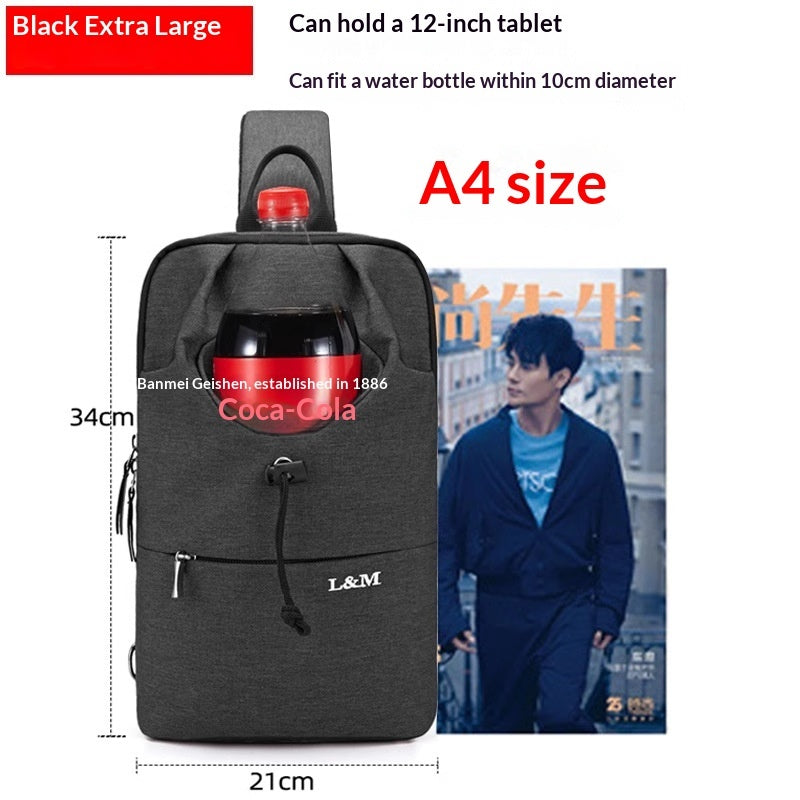 Men's Large Capacity Crossbody Chest Bag - Waterproof Oxford Cloth Cycling Sling Bag by Sarah Express